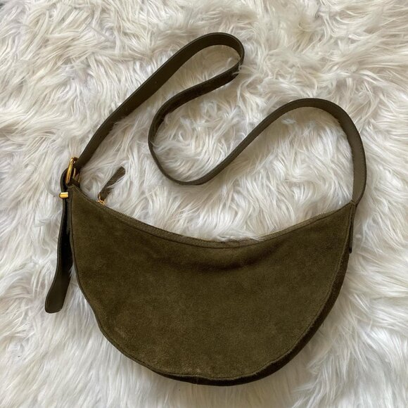 Madewell essential sling crossbody bag - Olive Suede - Picture 1 of 3